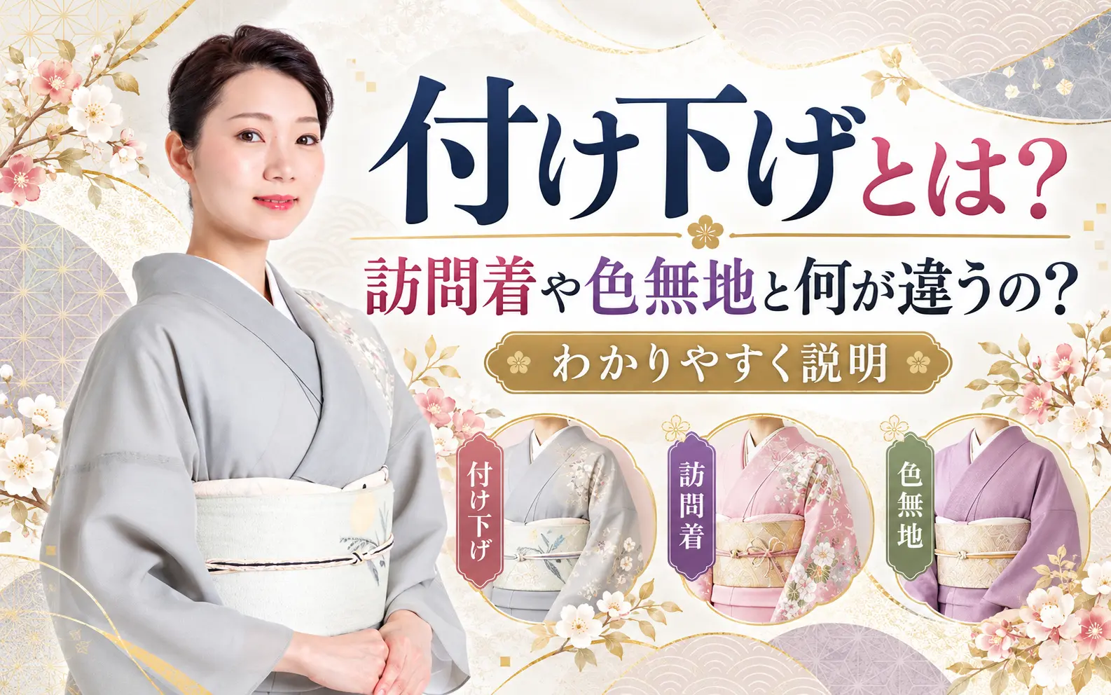 付け下げとは？訪問着や色無地と何が違うの？わかりやすく説明