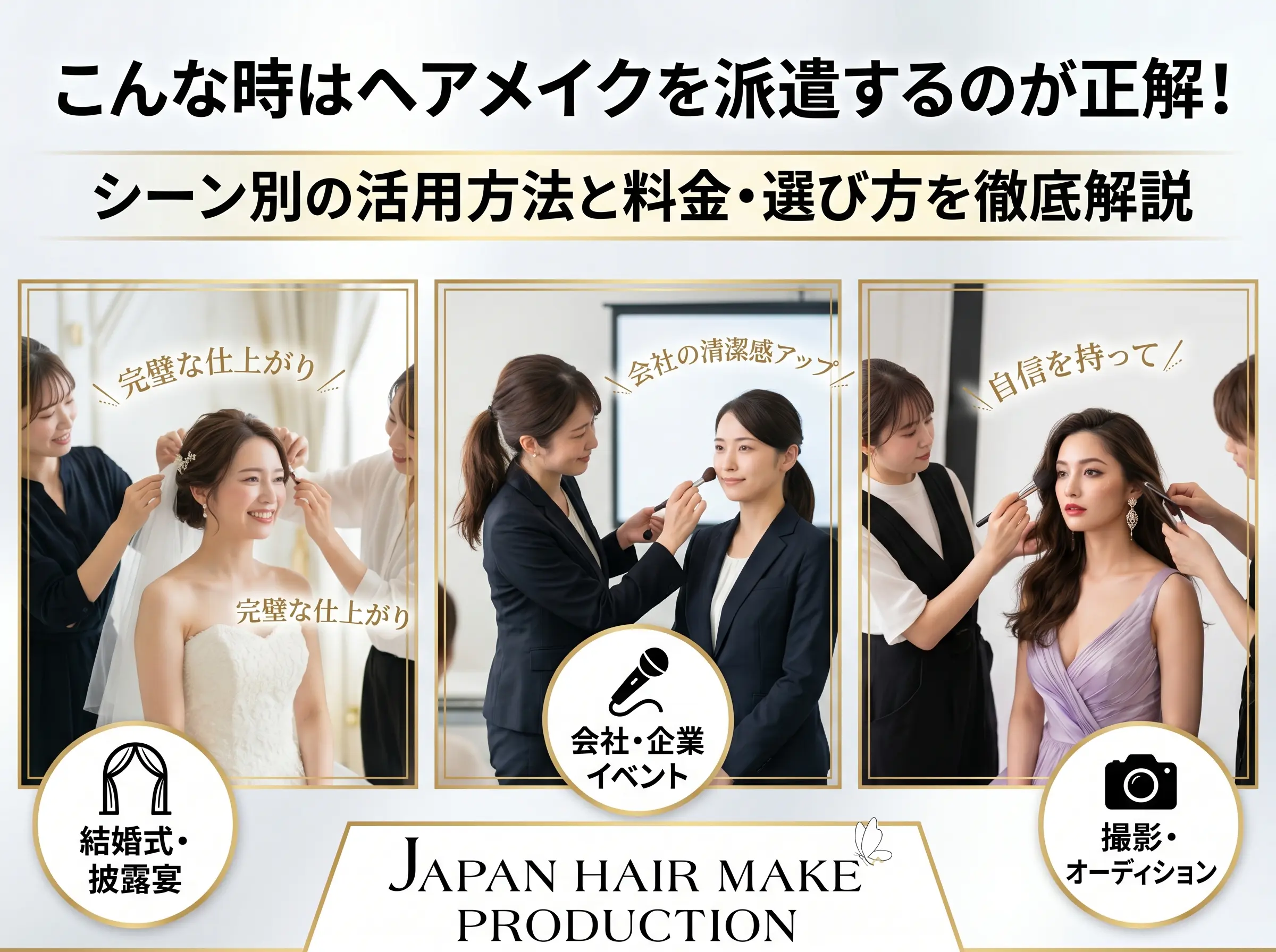 こんな時はヘアメイクを派遣するのが正解！ シーン別の活用方法と料金・選び方を徹底解説
