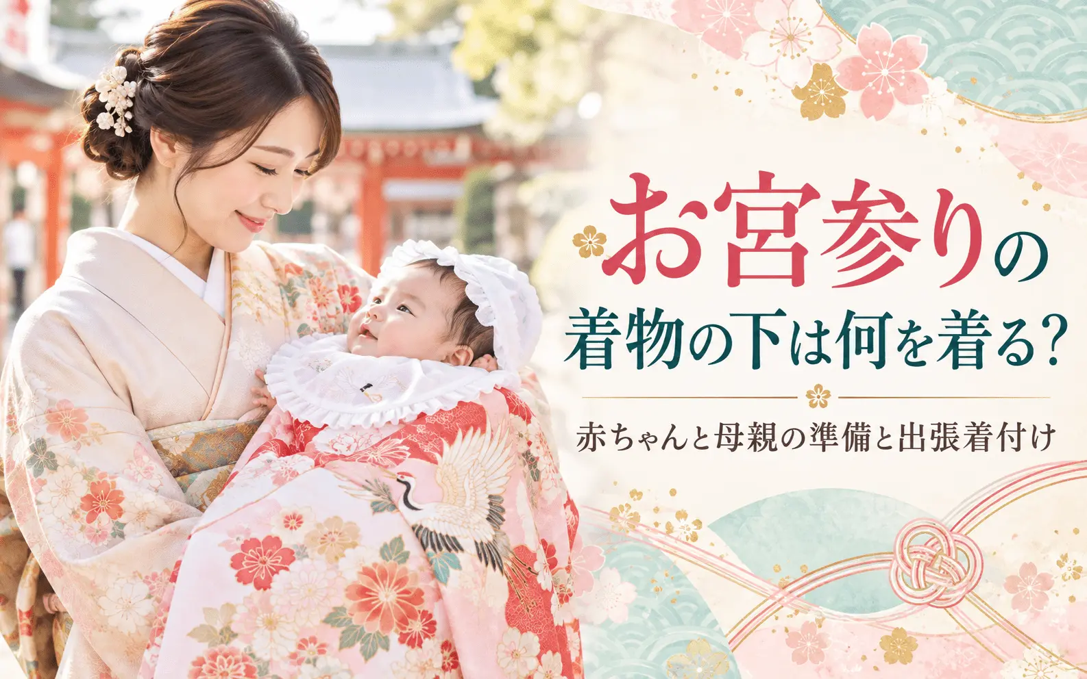 お宮参りの着物の下は何を着る？ 赤ちゃんと母親の準備と出張着付け