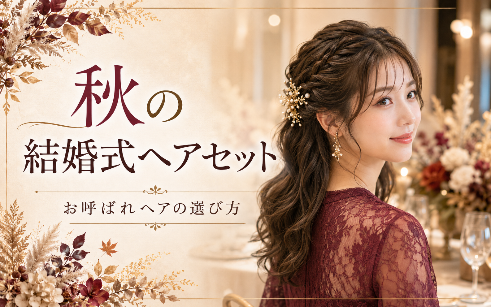 秋の結婚式ヘアセットはどうする？お呼ばれにおすすめの髪型と崩れにくくするポイント